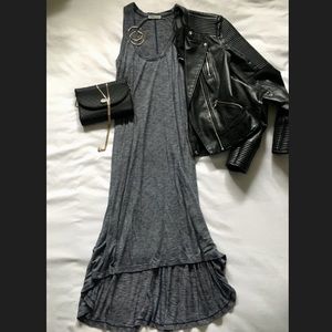 Black & White Striped Hi-Low Dress